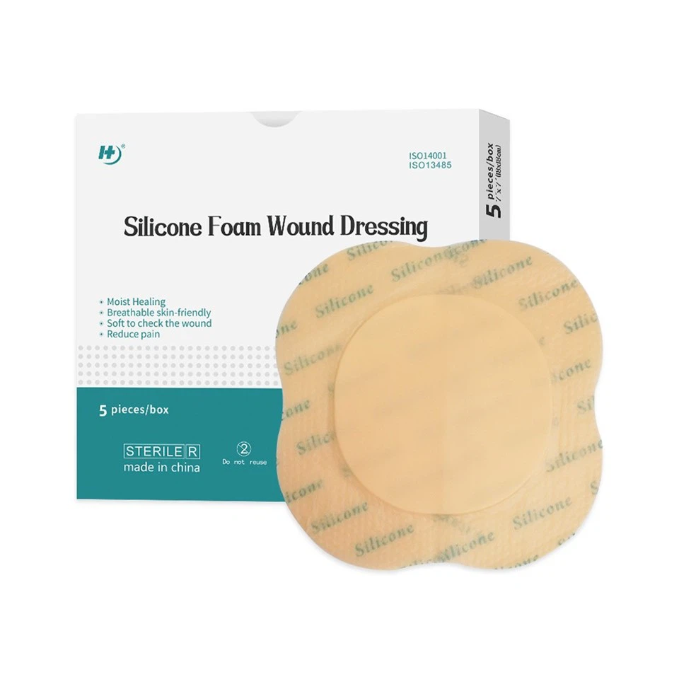 Silicone Foam Dressing With Border Adhesive Wound Dressing Bandage For Bed Sores Pressure Sores